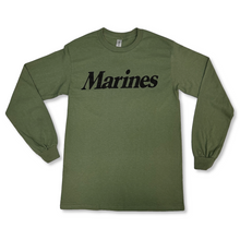 Load image into Gallery viewer, Marines Logo Core Long Sleeve T-Shirt (OD Green)