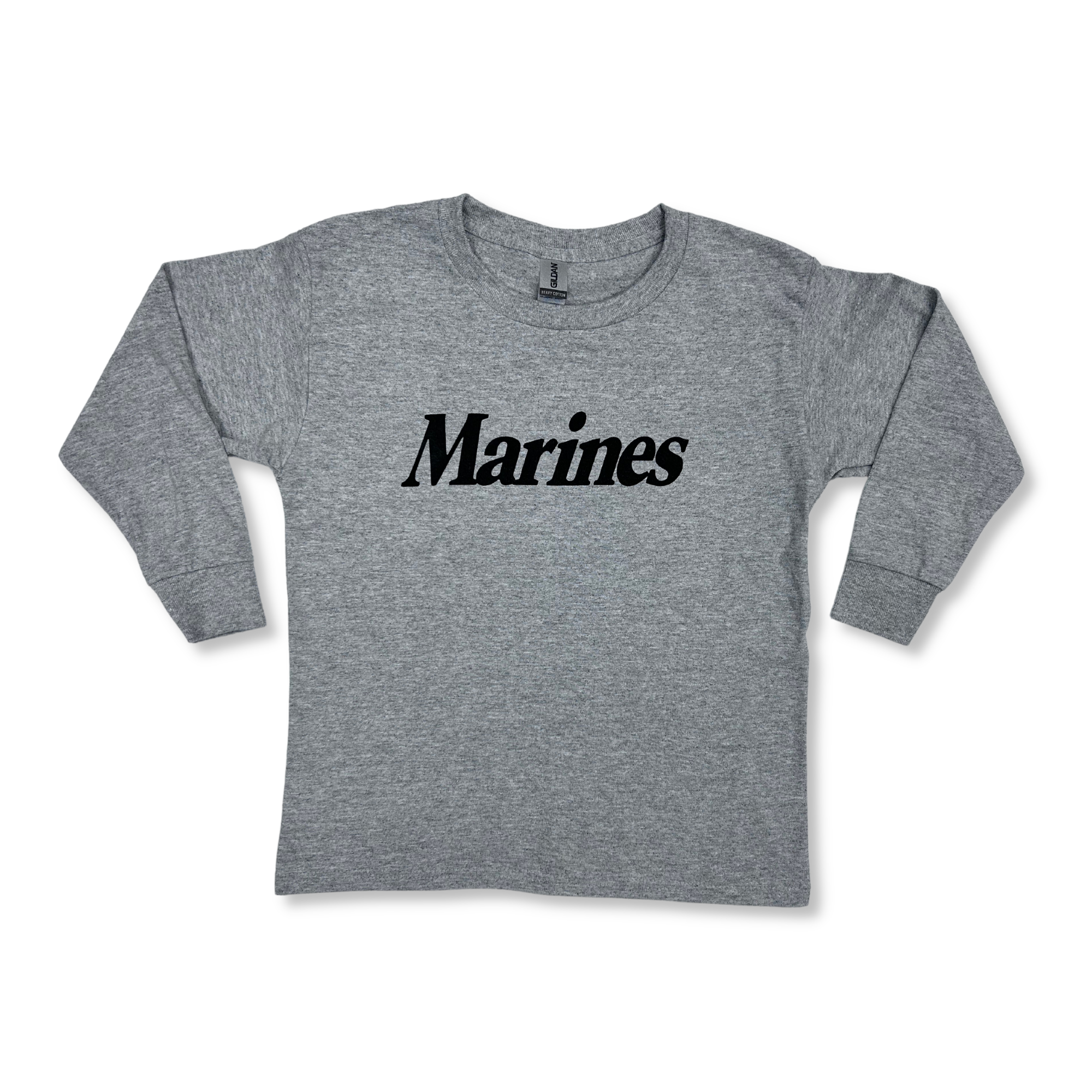 Marines Youth Logo Core Long Sleeve T-Shirt (Grey)