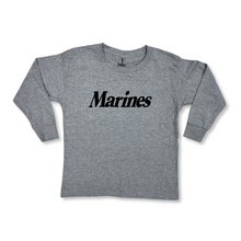 Load image into Gallery viewer, Marines Youth Logo Core Long Sleeve T-Shirt (Grey)