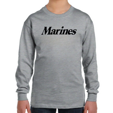 Load image into Gallery viewer, Marines Youth Logo Core Long Sleeve T-Shirt (Grey)