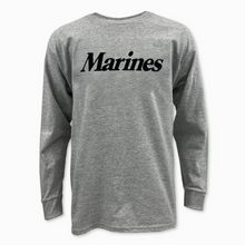 Load image into Gallery viewer, Marines Youth Logo Core Long Sleeve T-Shirt (Grey)