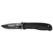Load image into Gallery viewer, Marines Folding Lock Back Knife (Black)