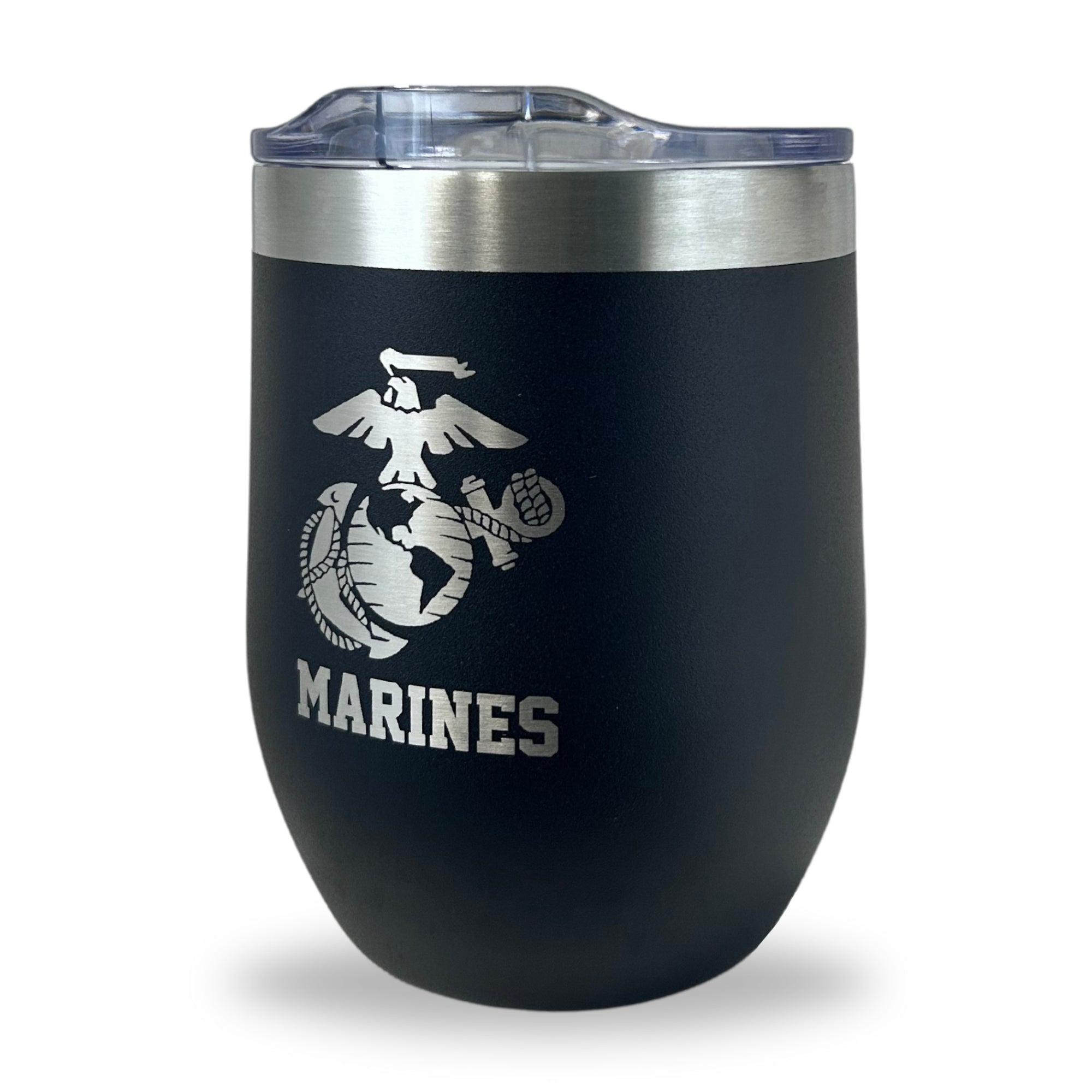 Marines EGA Stainless Steel Laser Etched 16oz Cooler (Black)