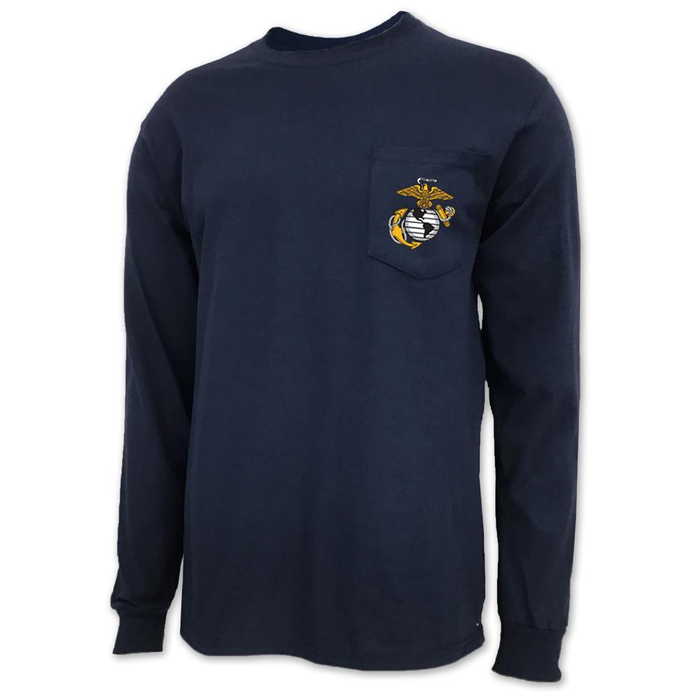 USMC EGA Logo Pocket Long Sleeve T-Shirt