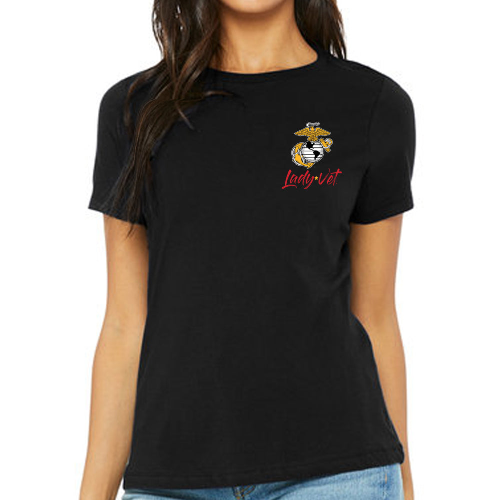 Marines Lady Vet Left Chest Logo T-Shirt