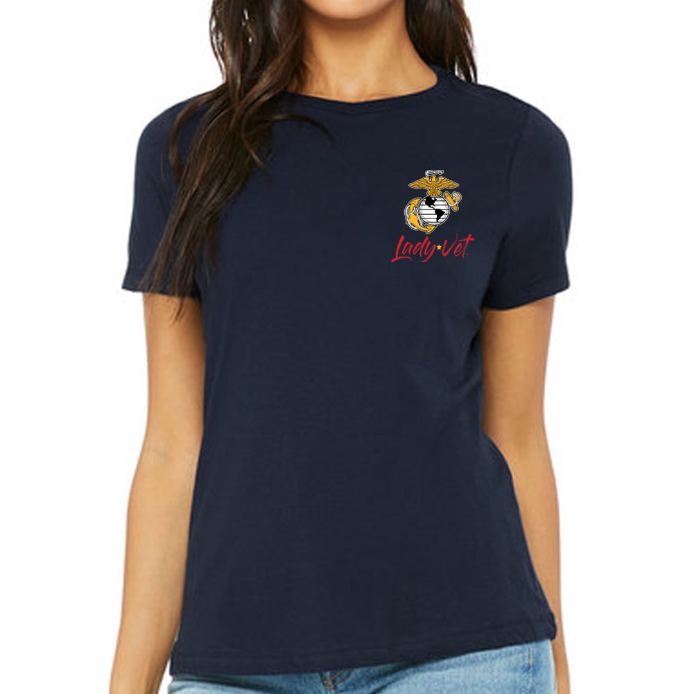 Marines Lady Vet Left Chest Logo T-Shirt