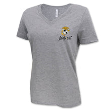 Load image into Gallery viewer, Marines Lady Vet Left Chest Logo V-Neck T-Shirt