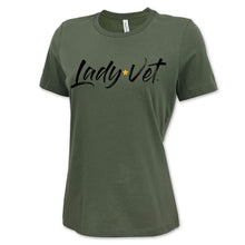 Load image into Gallery viewer, Marines Lady Vet Full Chest Logo Ladies T-Shirt