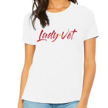 Load image into Gallery viewer, Marines Lady Vet Full Chest Logo Ladies T-Shirt