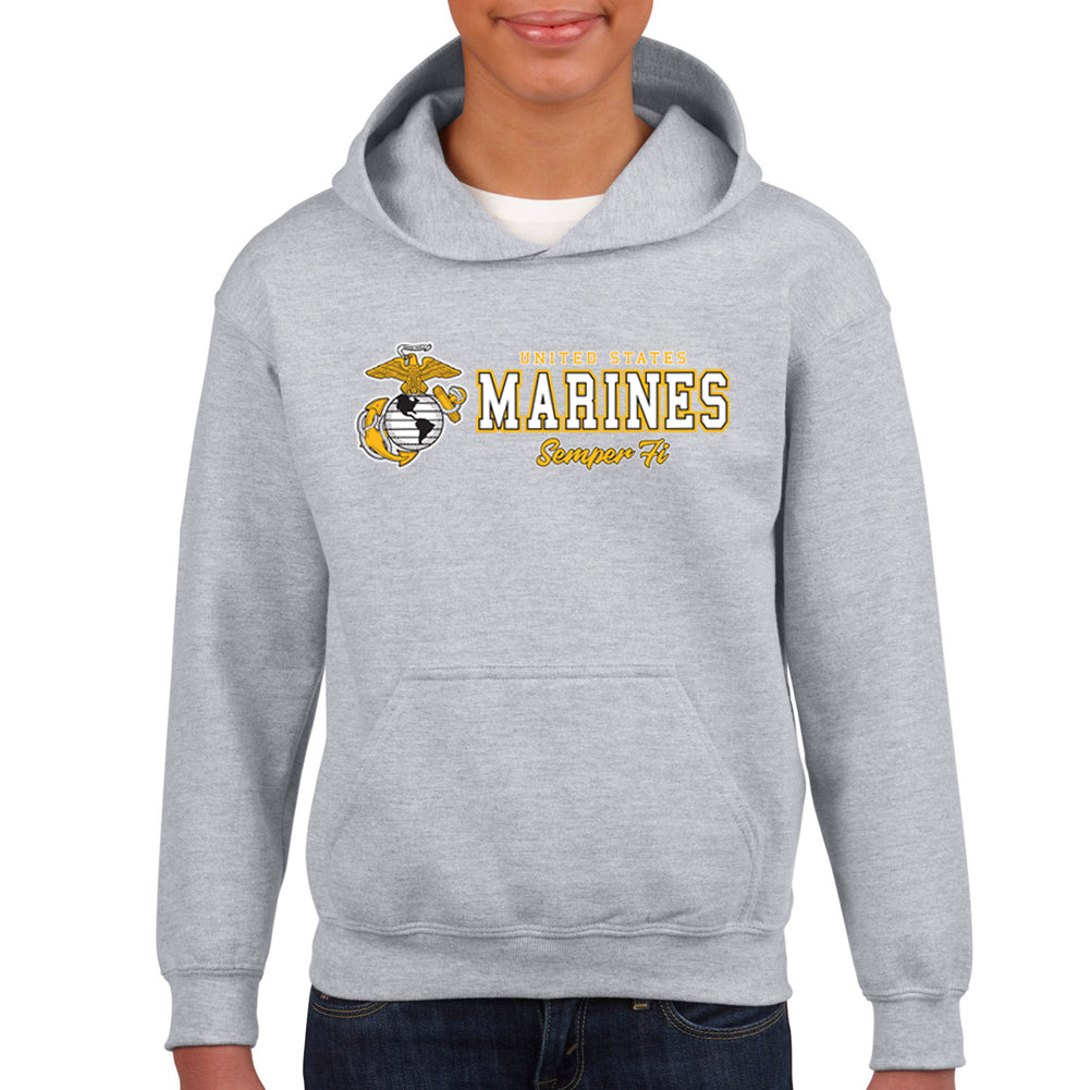 Marines Semper Fi Chest Print Youth Hood