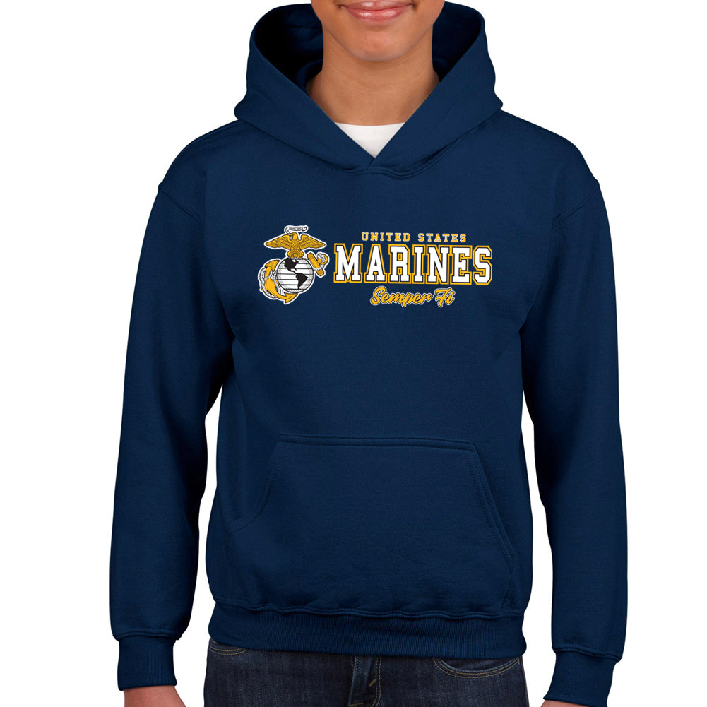 Marines Semper Fi Chest Print Youth Hood