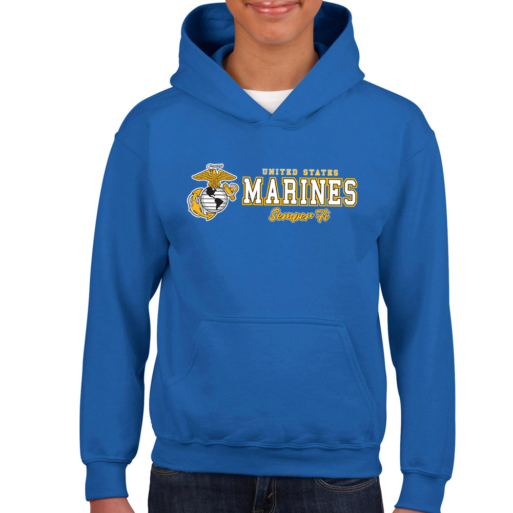 Marines Semper Fi Chest Print Youth Hood