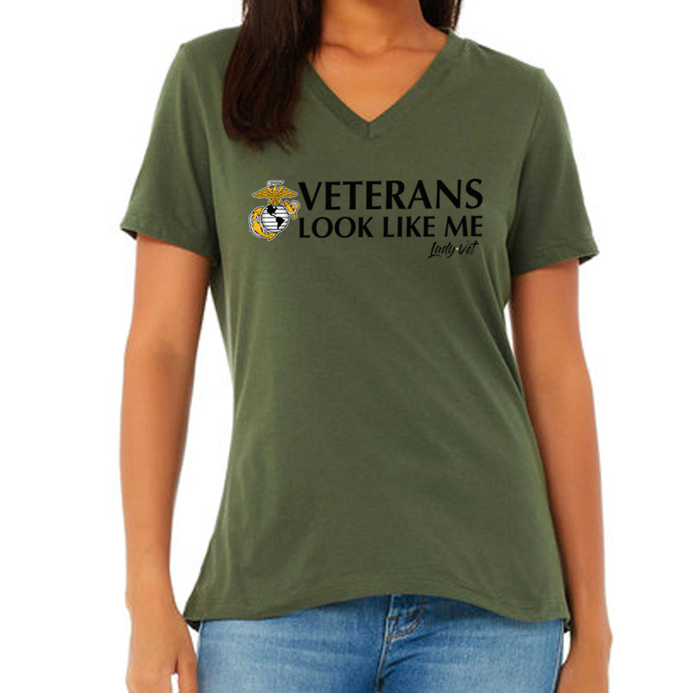 Marines Vet Looks Like Me V-Neck T-Shirt