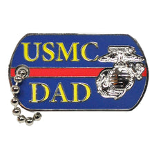 Load image into Gallery viewer, USMC Dad Dog Tag Lapel Pin