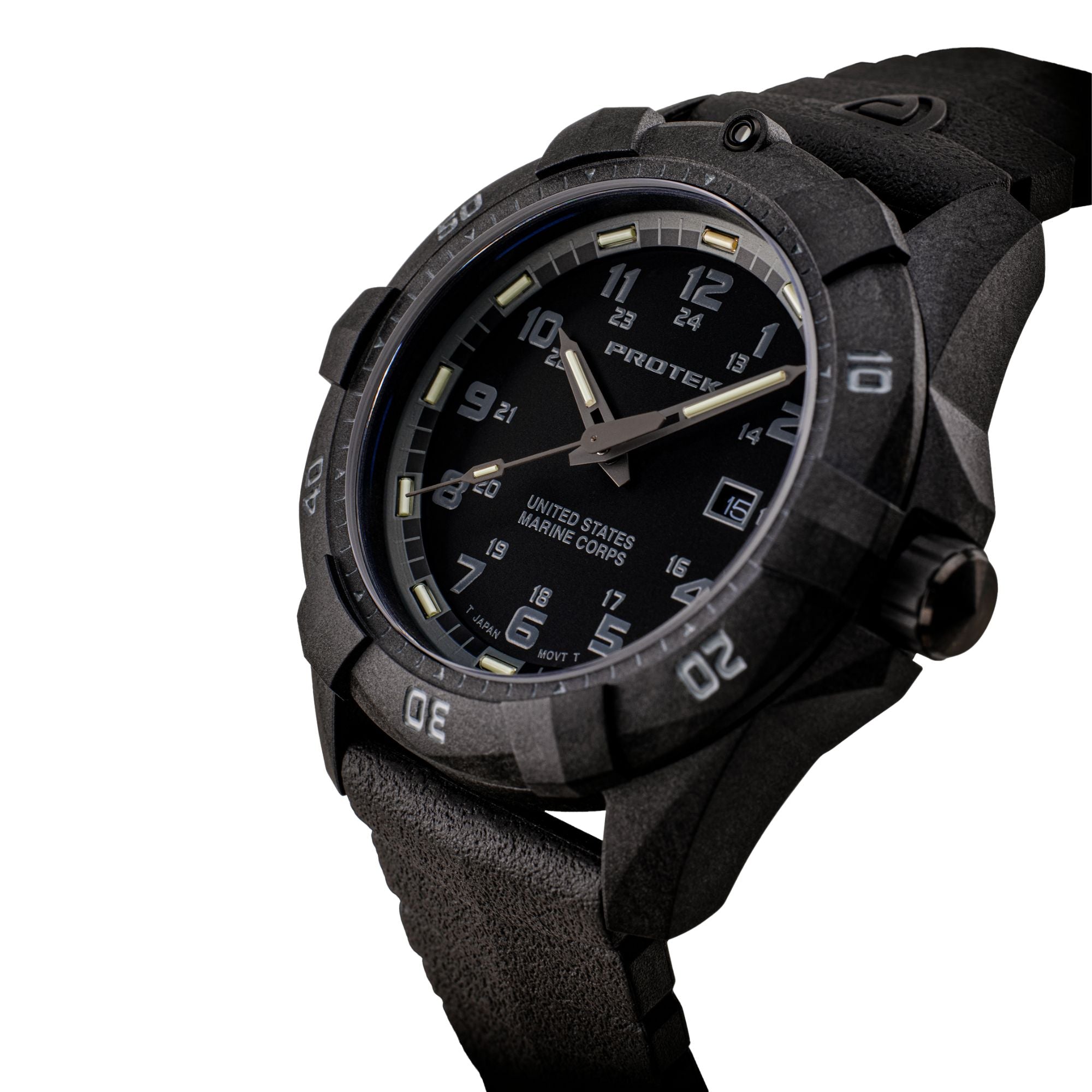 ProTek USMC Carbon Composite Dive Watch - Carbon/Blackout (Black Band)