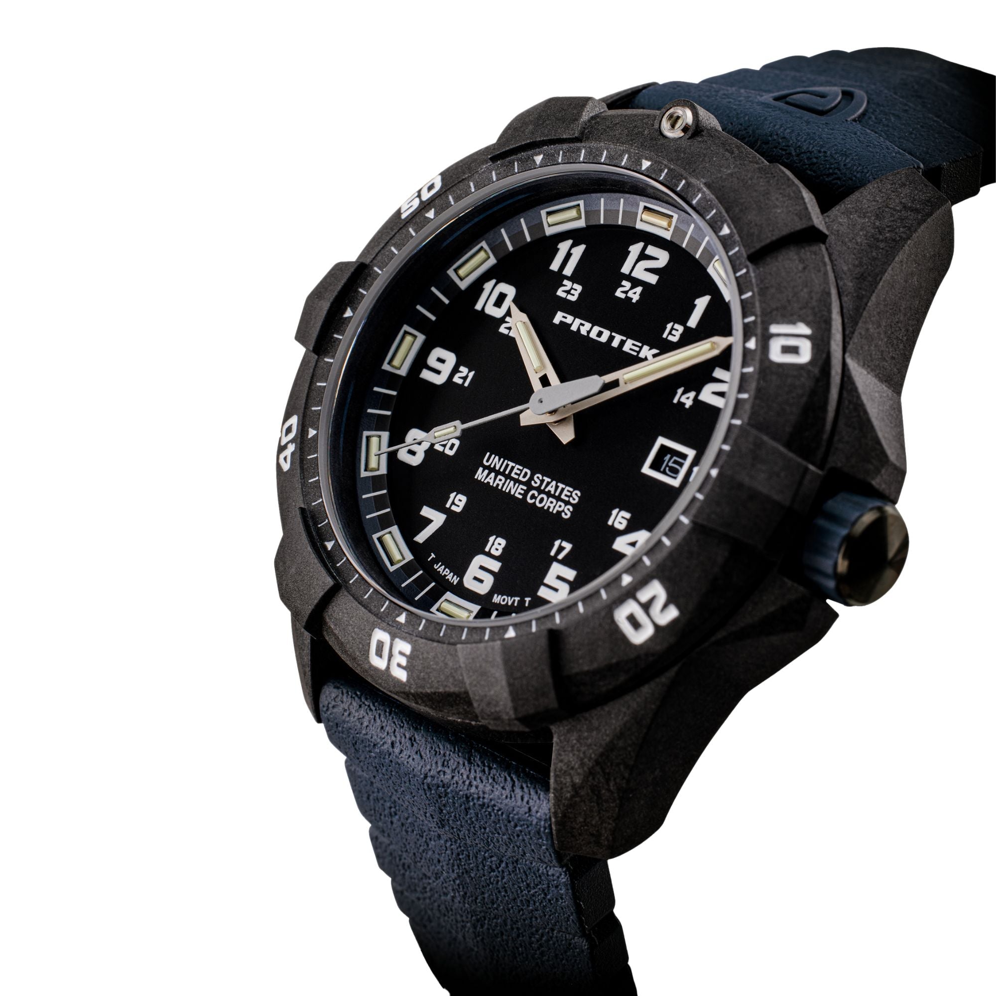 ProTek USMC Carbon Composite Dive Watch - Carbon/Black/Blue (Blue Band)