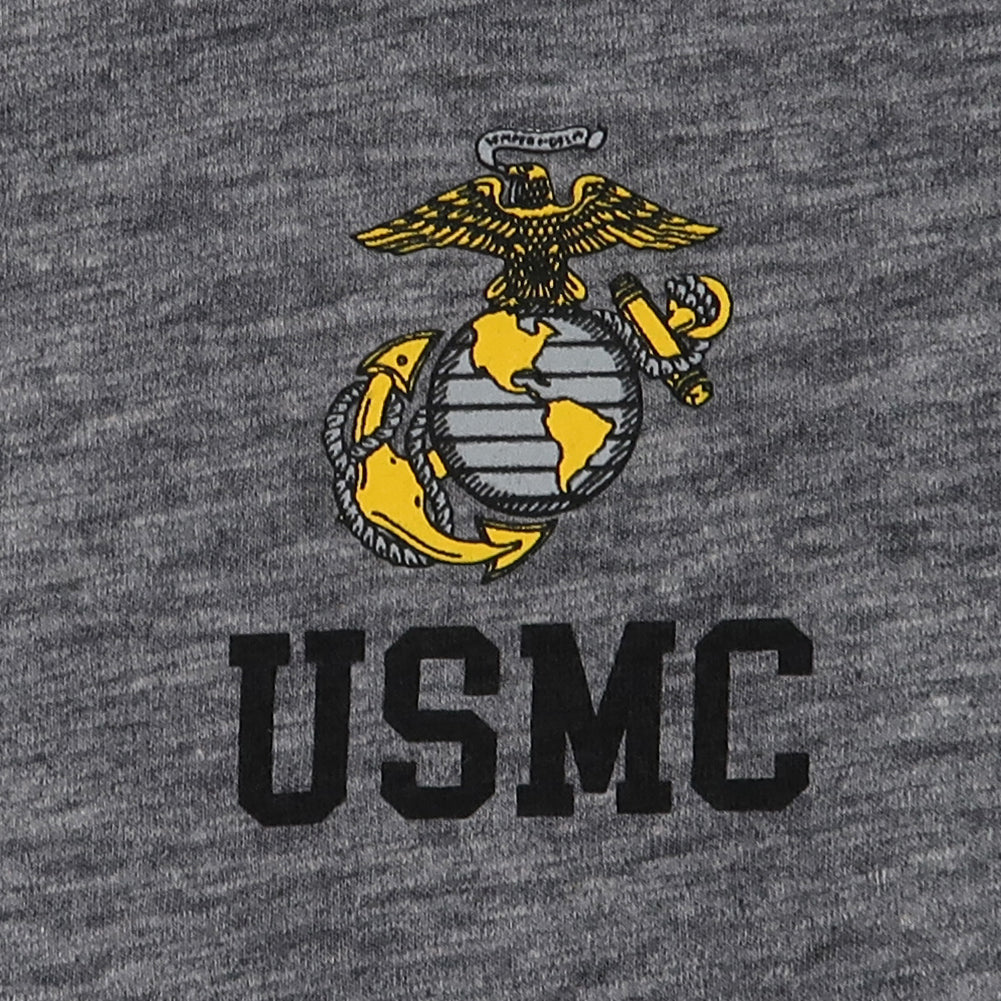 Marines Ladies Oversized Slub Pom Pom V-Neck Long Sleeve T-Shirt (Granite)