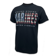 Load image into Gallery viewer, United States Marines Flag T-Shirt (Black)