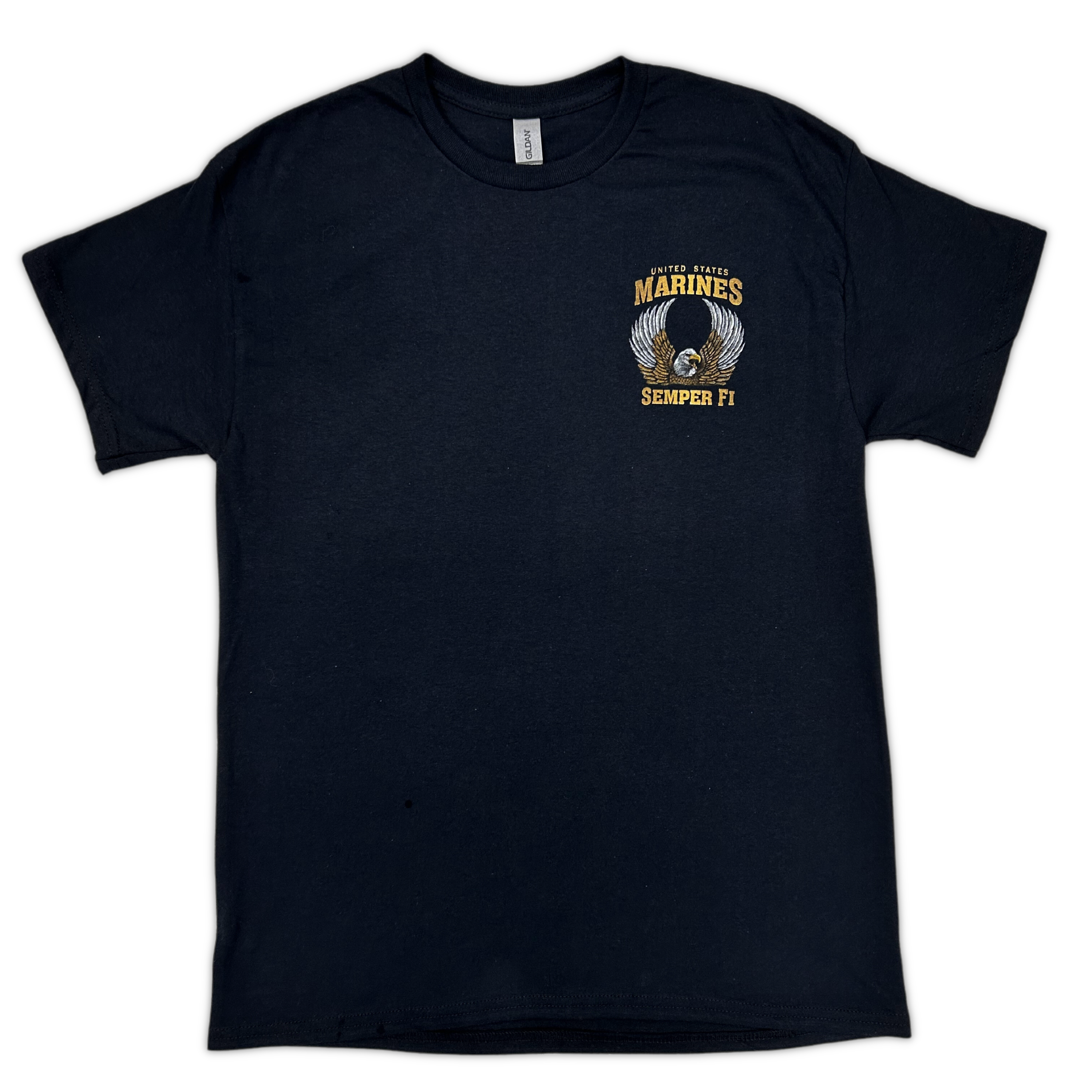 Marines Gold Eagle Semper Fi T-Shirt (Black)