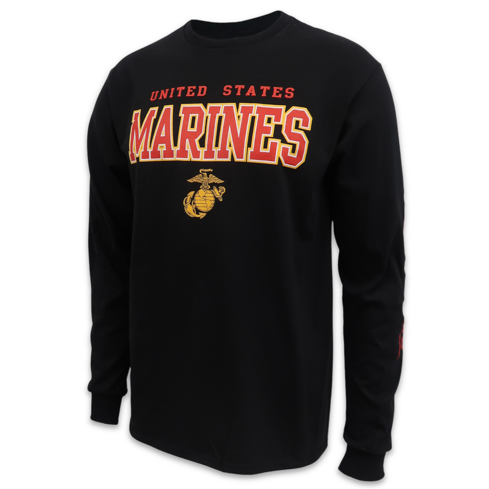 United States Marines Block EGA Long Sleeve T-Shirt (Black)