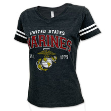 Load image into Gallery viewer, Marines Ladies Globe Est. 1775 T-Shirt (Black)