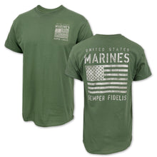 Load image into Gallery viewer, USMC Distressed Flag T-Shirt (OD Green)