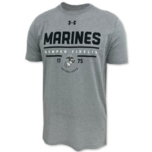 Load image into Gallery viewer, Marines Under Armour Semper Fi T-Shirt (Steel Heather)