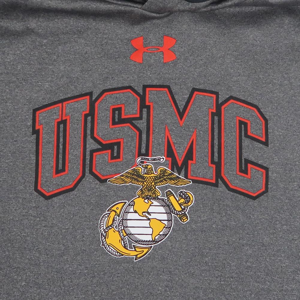 USMC Under Armour Arch EGA Fleece Hood (carbon heather)