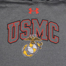 Load image into Gallery viewer, USMC Under Armour Arch EGA Fleece Hood (carbon heather)