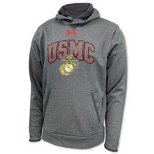 Load image into Gallery viewer, USMC Under Armour Arch EGA Fleece Hood (carbon heather)