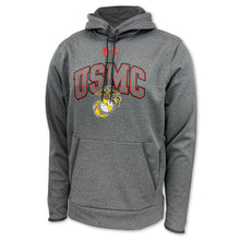 Load image into Gallery viewer, USMC Under Armour Arch EGA Fleece Hood (carbon heather)