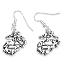 Load image into Gallery viewer, Marines EGA The Heart of A Hero Earrings (Silver)