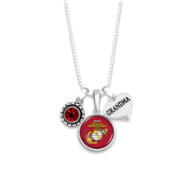 Load image into Gallery viewer, U.S. Marines EGA Triple Charm Grandma Necklace