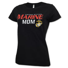 Load image into Gallery viewer, LADIES UNITED STATES MARINE MOM T-SHIRT (BLACK) 2