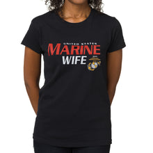Load image into Gallery viewer, Ladies United States Marine Wife T-Shirt (Black)