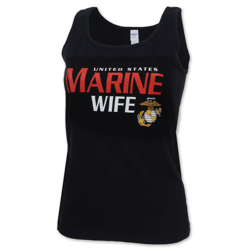 Ladies United States Marine Wife Tank (Black)