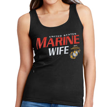 Load image into Gallery viewer, Ladies United States Marine Wife Tank (Black)