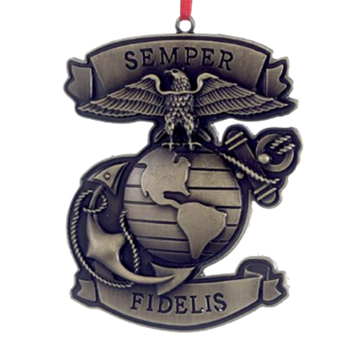 Marine Corps Metal Semper Fidelis Ornament