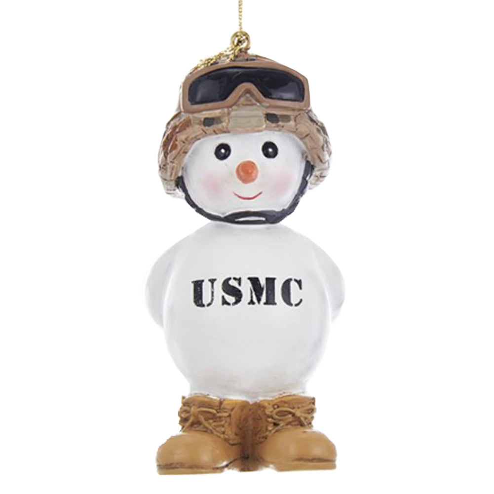 Marine Corps Snowman With Boots Ornament