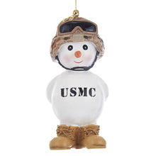 Load image into Gallery viewer, Marine Corps Snowman With Boots Ornament