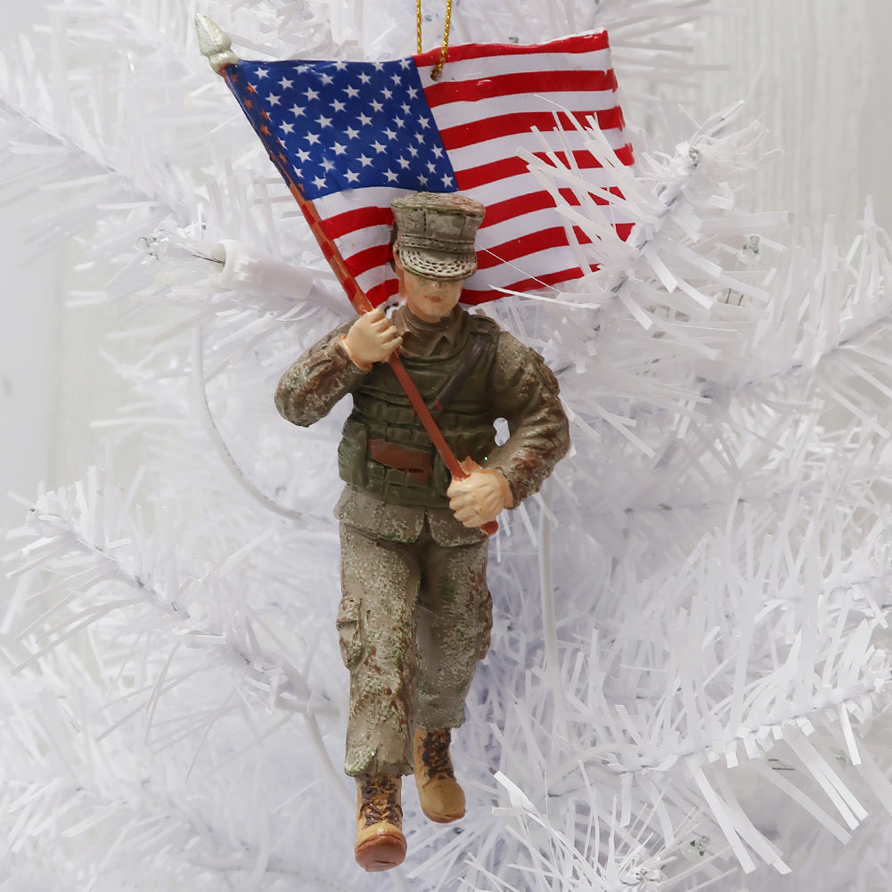 Marine Corps With Flag Ornament