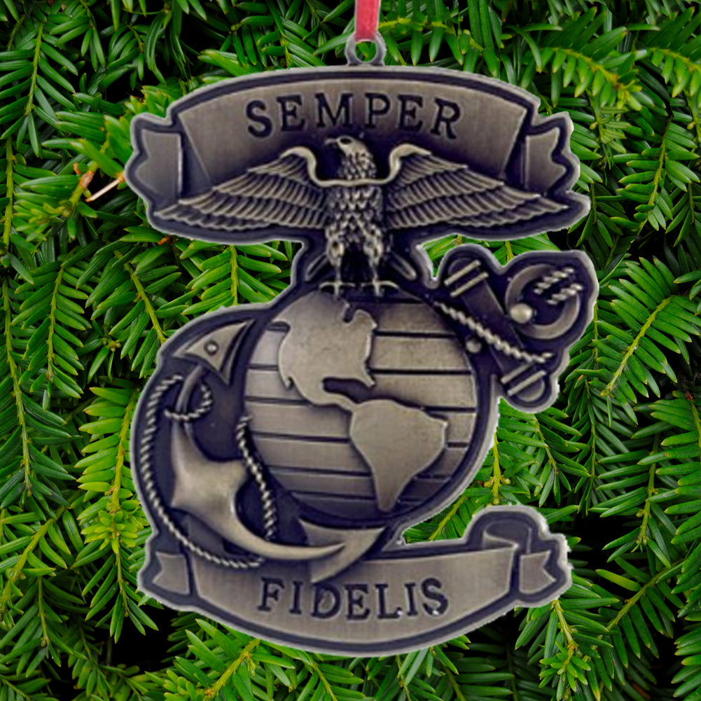 Marine Corps Metal Semper Fidelis Ornament