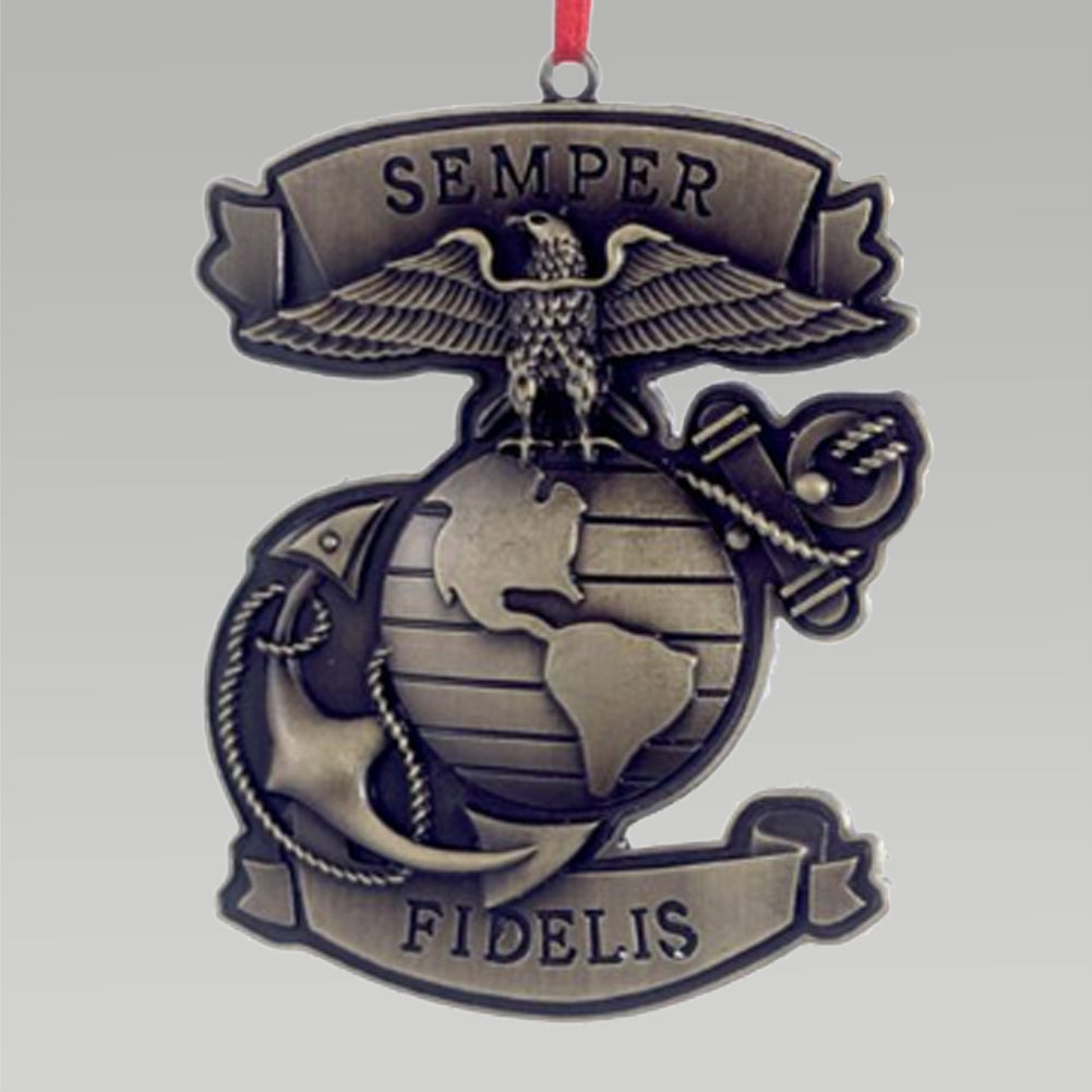 Marine Corps Metal Semper Fidelis Ornament