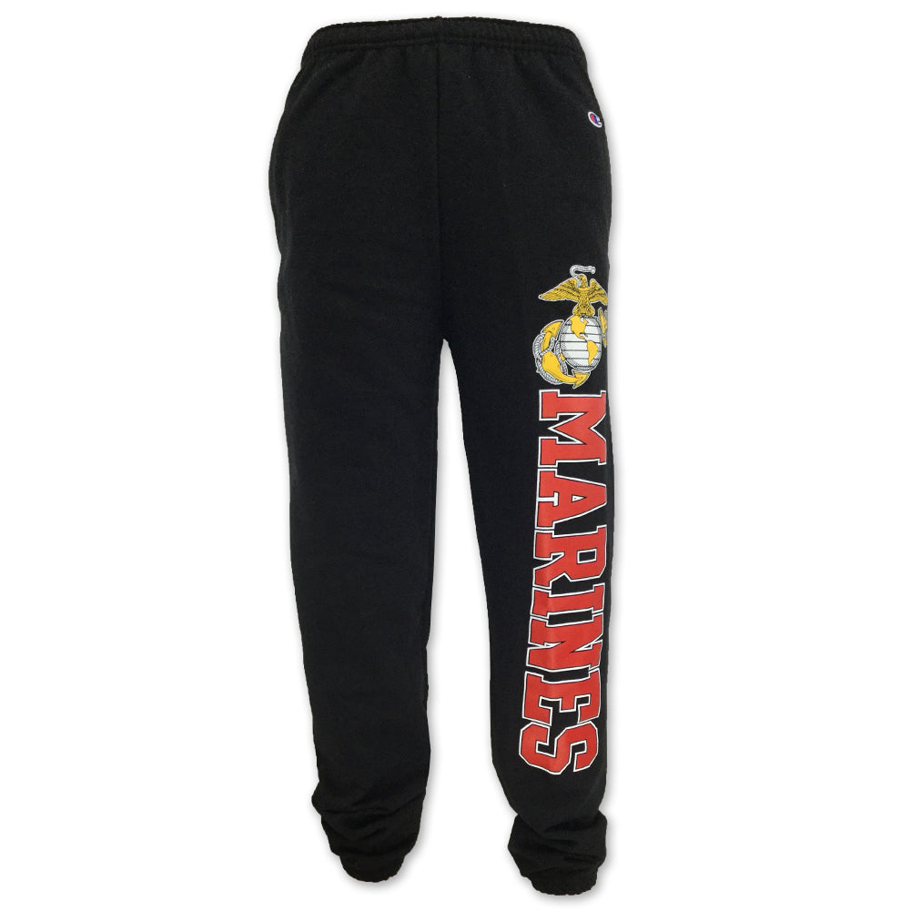 Marines Champion Fleece Banded Sweatpants (Black)