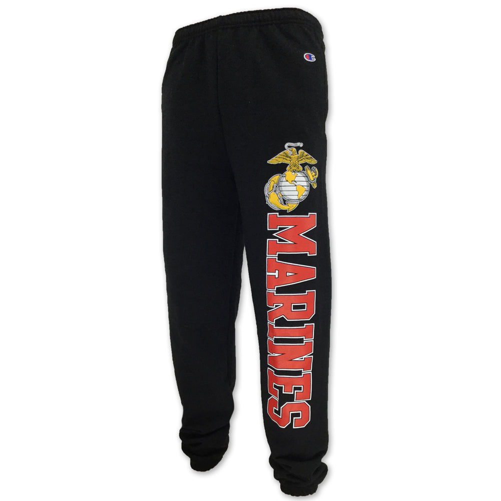 Marines Champion Fleece Banded Sweatpants (Black)