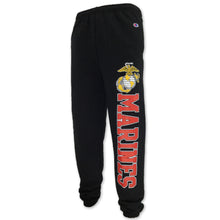 Load image into Gallery viewer, Marines Champion Fleece Banded Sweatpants (Black)