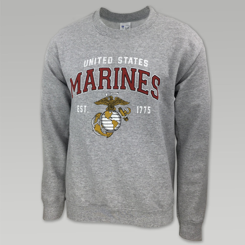 Marines Globe Est. 1775 Crewneck Sweatshirt (Grey)