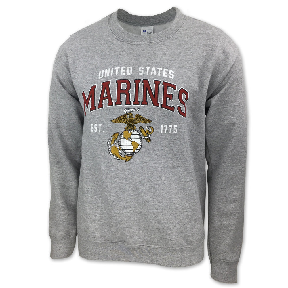 Marines Globe Est. 1775 Crewneck Sweatshirt (Grey)