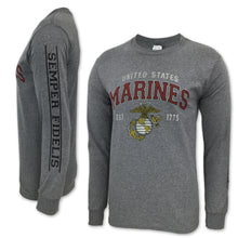 Load image into Gallery viewer, Marines Globe Est. 1775 Long Sleeve T-Shirt (Grey)