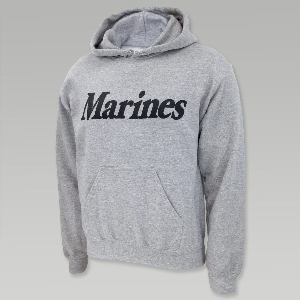 Marines Logo Hooded Sweatshirt (Grey)